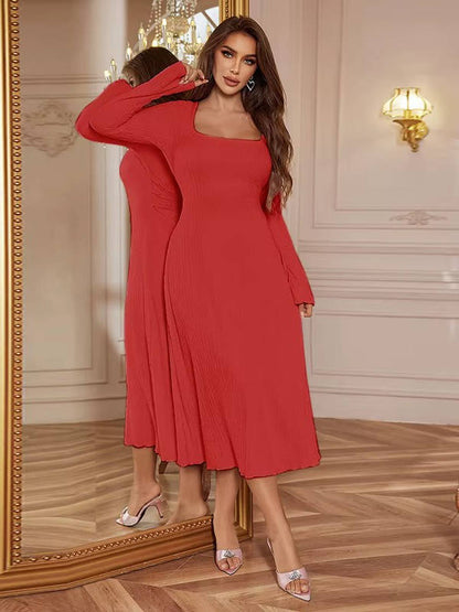 Paris | Women’s Square Neck Wedding Guest Midi Dress