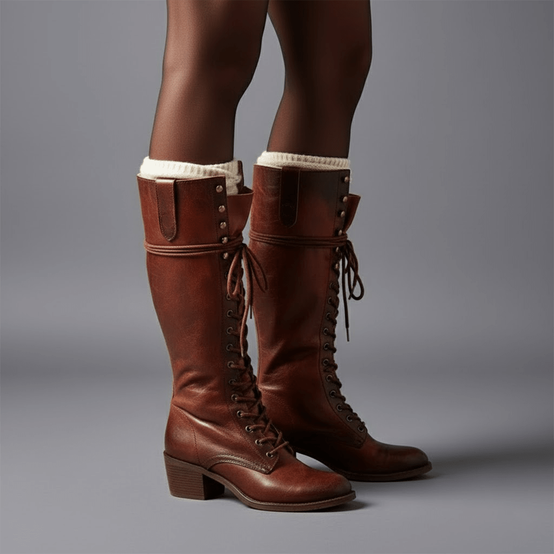 Isla | Women's Sturdy Lace-Up Knee-High Boots