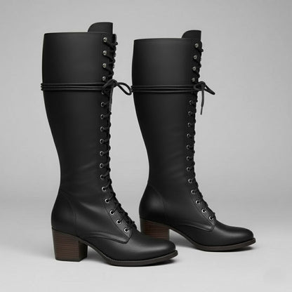 Isla | Women's Sturdy Lace-Up Knee-High Boots