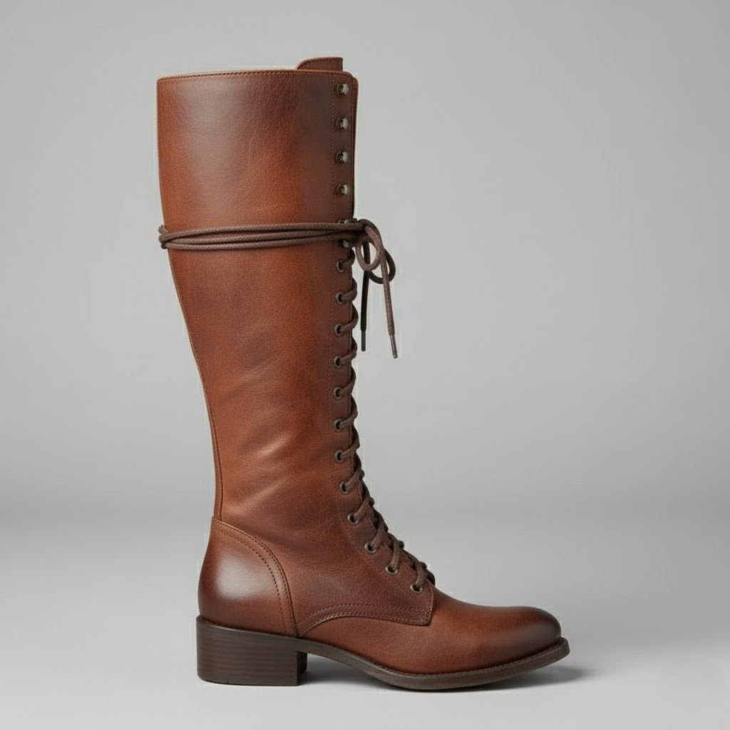 Isla | Women's Sturdy Lace-Up Knee-High Boots