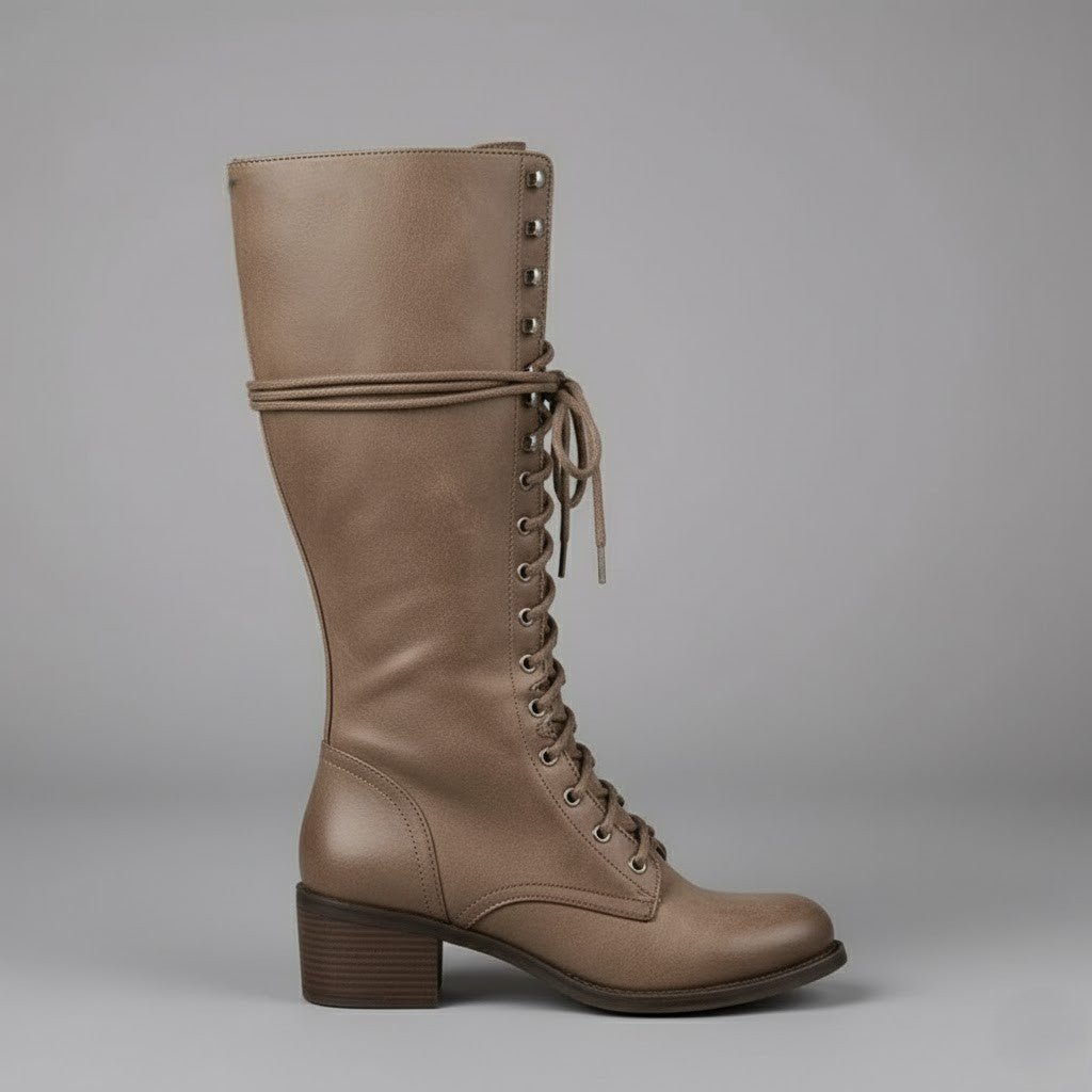 Isla | Women's Sturdy Lace-Up Knee-High Boots