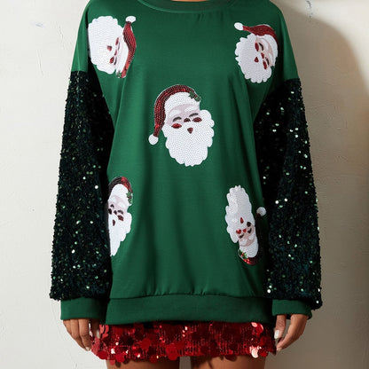 Jacqueline | Women's Sequined Sequin Christmas Jumper with Sequin Sleeves