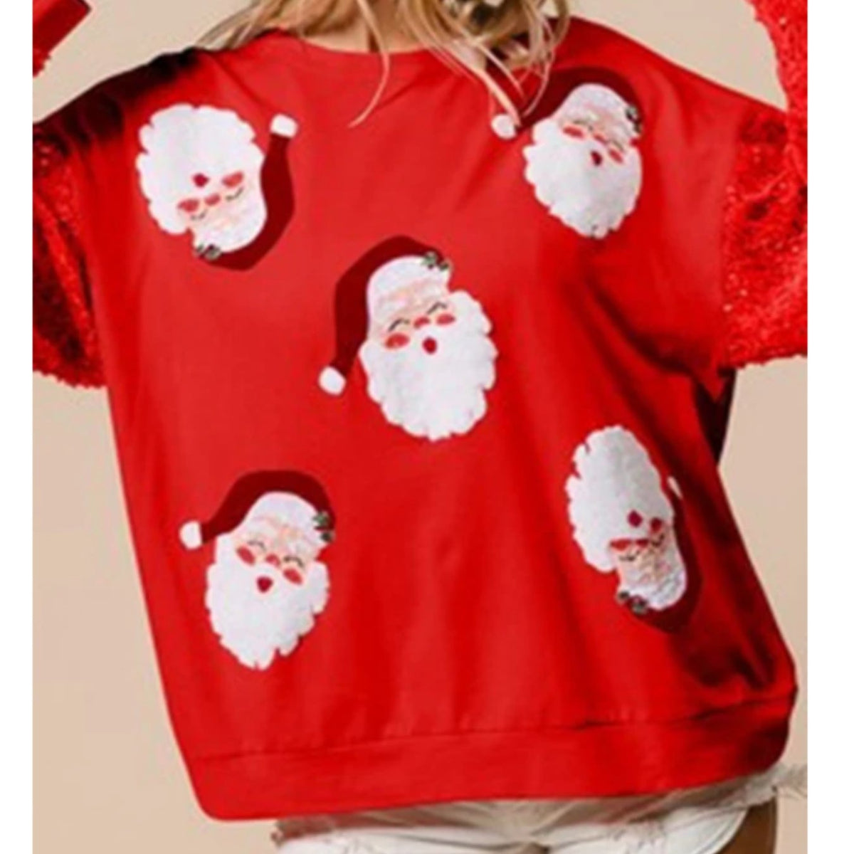 Jacqueline | Women's Sequined Sequin Christmas Jumper with Sequin Sleeves