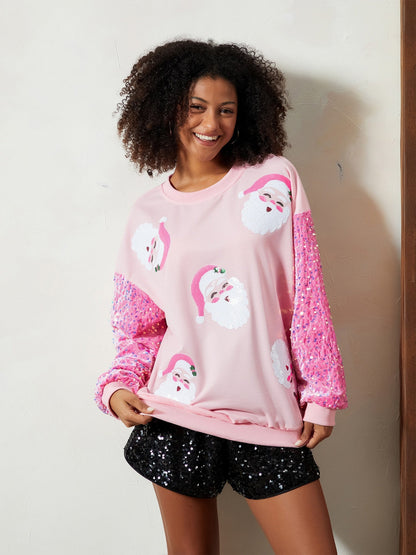 Jacqueline | Women's Sequined Sequin Christmas Jumper with Sequin Sleeves