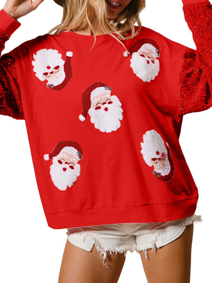 Jacqueline | Women's Sequined Sequin Christmas Jumper with Sequin Sleeves