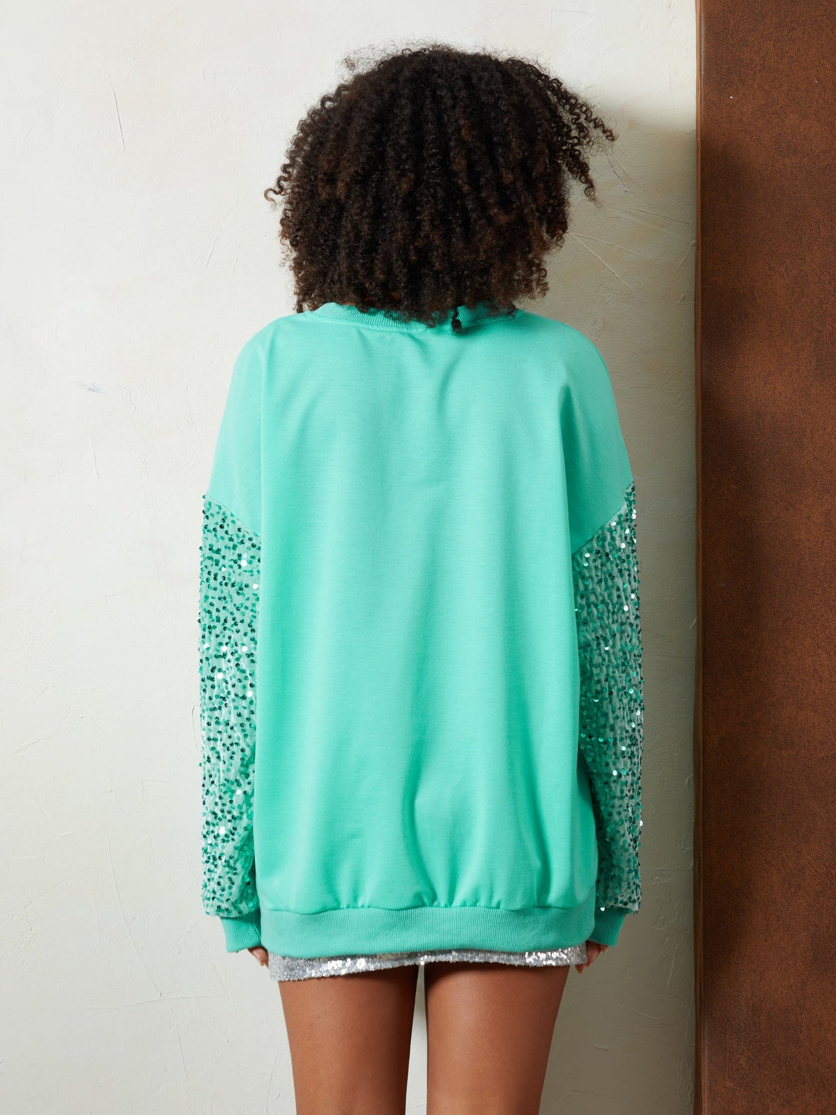 Jacqueline | Women's Sequined Sequin Christmas Jumper with Sequin Sleeves