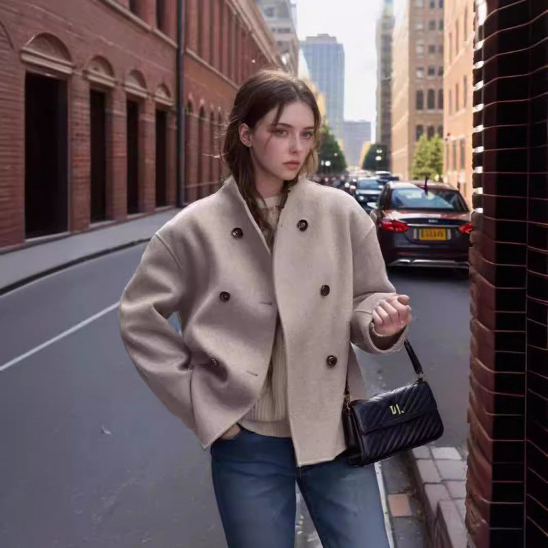Joanne | Women's Double-Breasted Elegant Wool Pea Coat