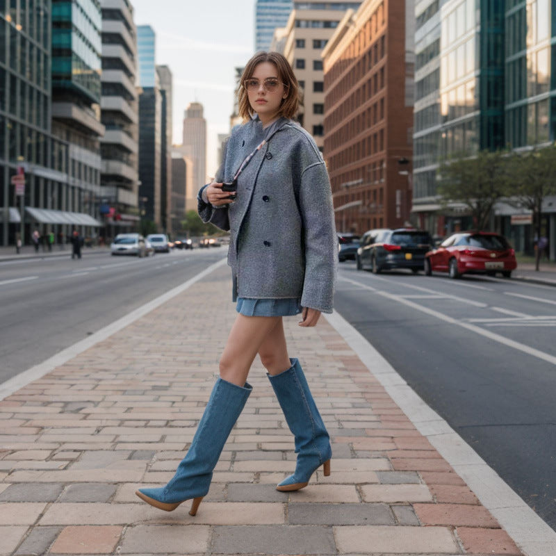 Joanne | Women's Double-Breasted Elegant Wool Pea Coat