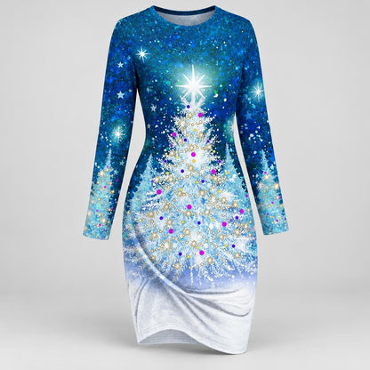 Julie | Women's Starry Elegant Midi Christmas Party Dress