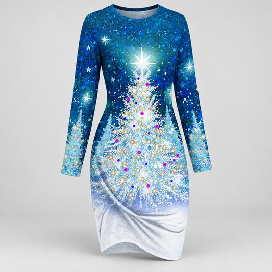 Julie | Women's Starry Elegant Midi Christmas Party Dress