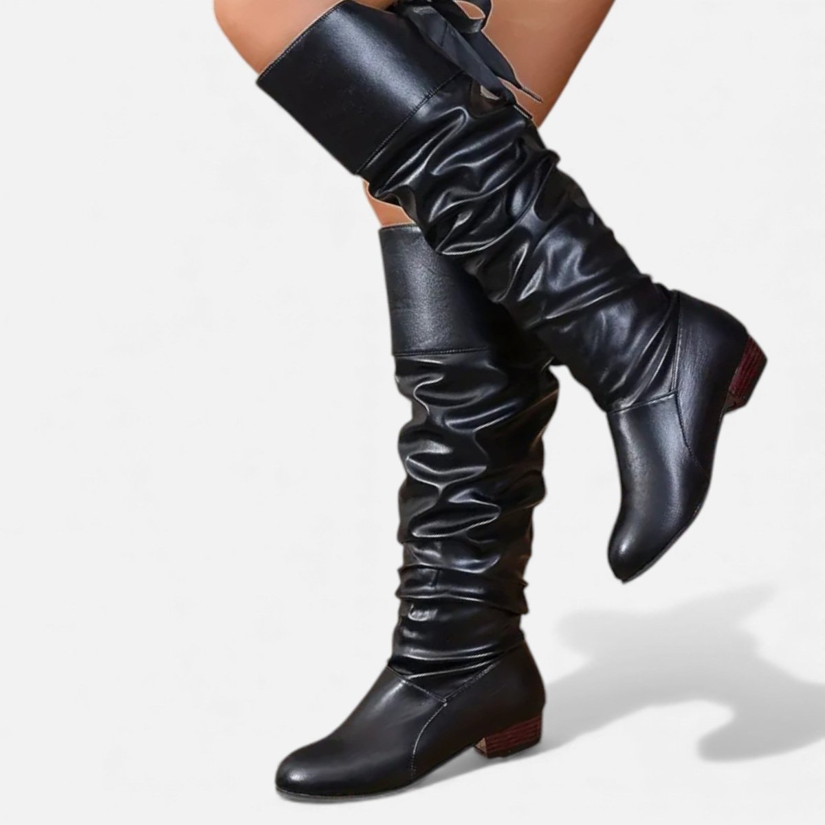 Katie | Women's Ruched Elegant Knee-High Boots