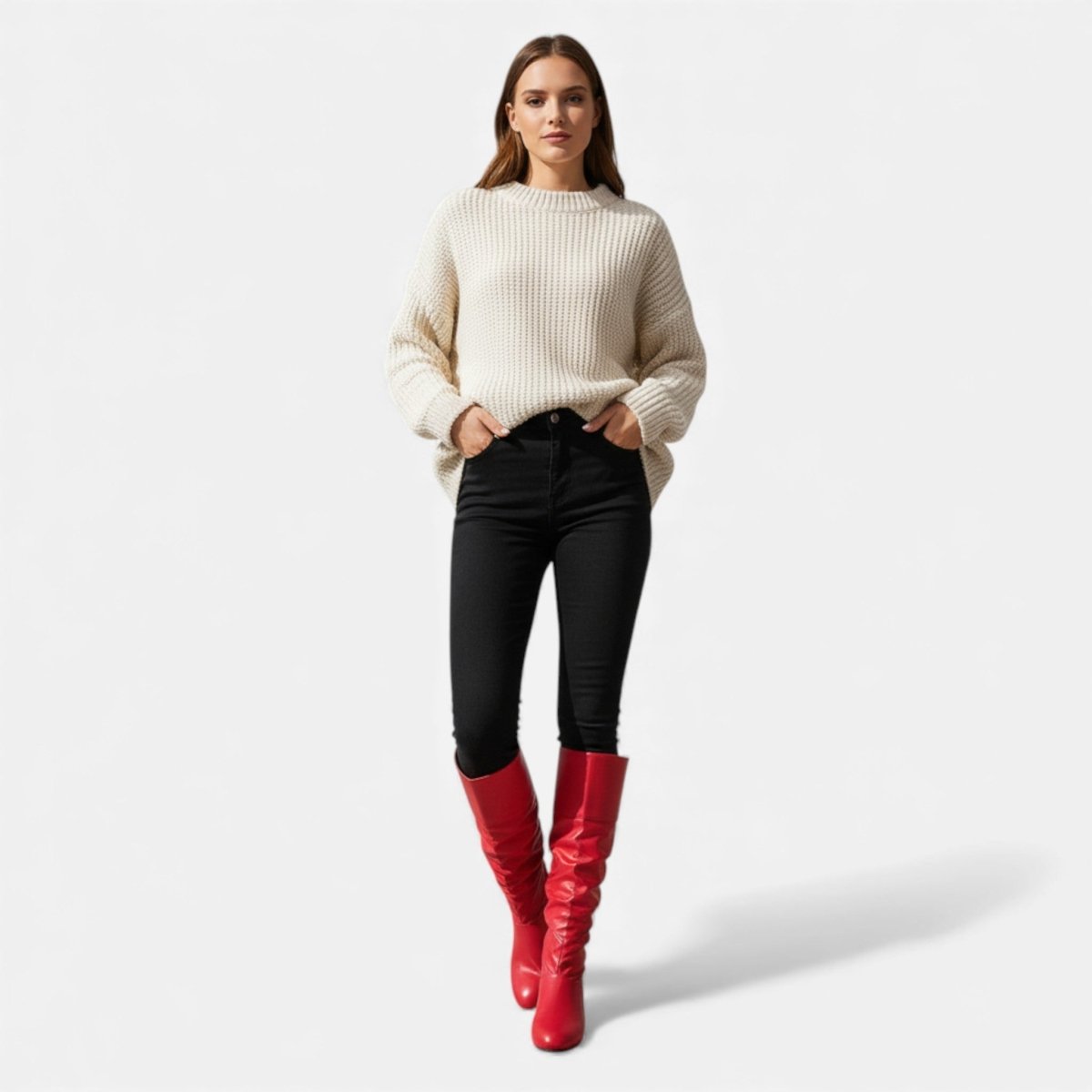 Katie | Women's Ruched Elegant Knee-High Boots