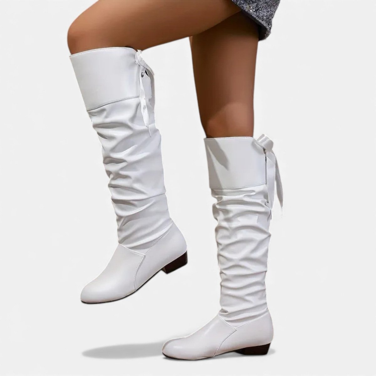 Katie | Women's Ruched Elegant Knee-High Boots