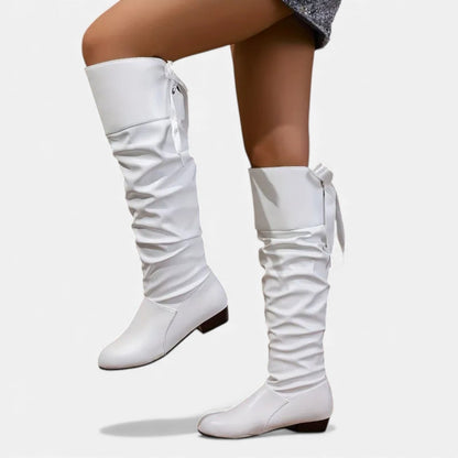 Katie | Women's Ruched Elegant Knee-High Boots