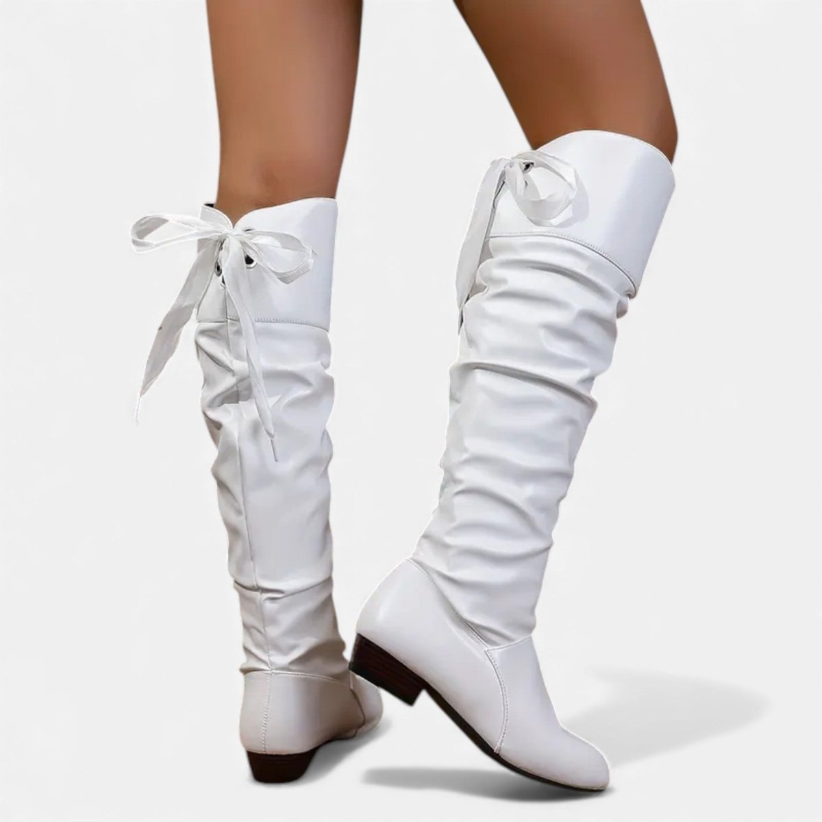 Katie | Women's Ruched Elegant Knee-High Boots