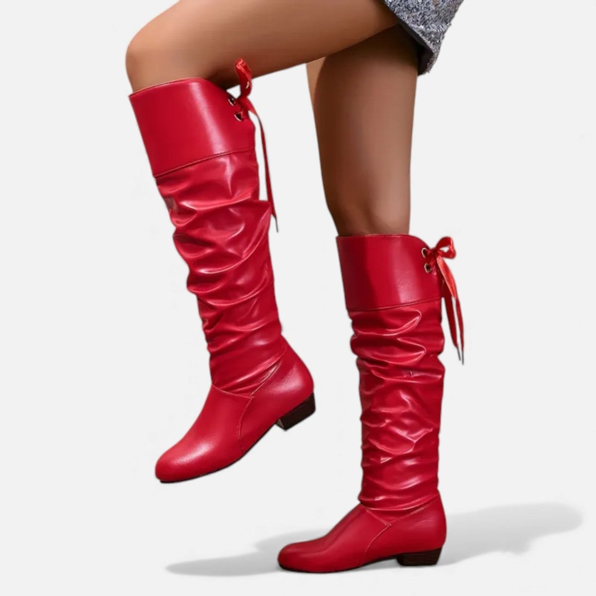Katie | Women's Ruched Elegant Knee-High Boots