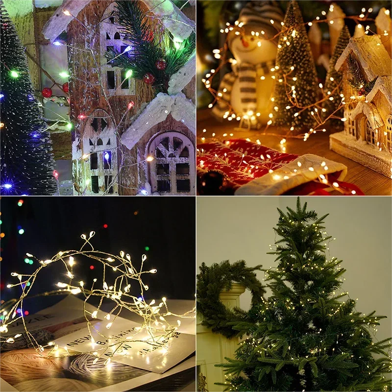 LED Christmas String Fairy Lights Warm White Cluster