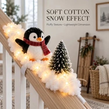LED Christmas Wall Hanging Decoration with Playful Penguin Figures