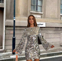 Lesley | Women's Elegant Sequin Mini Christmas Party Dress
