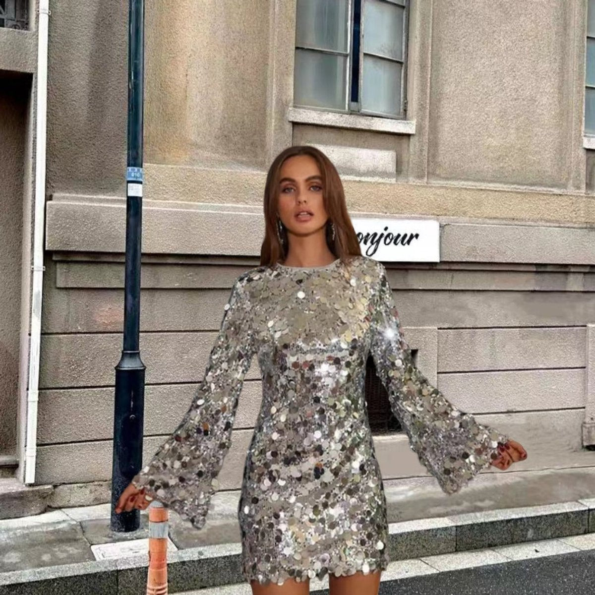 Lesley | Women's Elegant Sequin Mini Christmas Party Dress