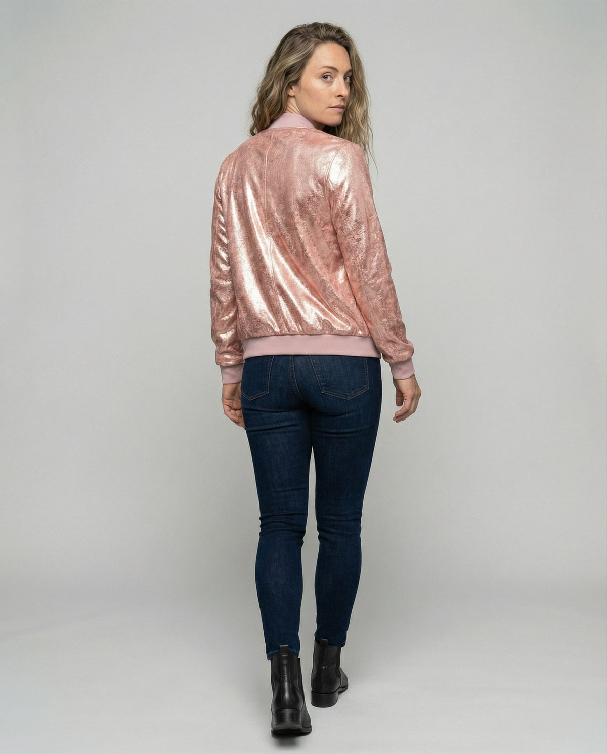 Lily | Women's Shimmer Zip-Up Bomber Jacket