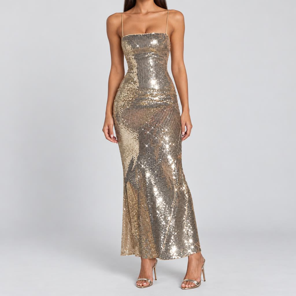 Michelle | Women's Elegant Sequin Maxi Evening Dress