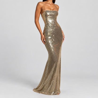 Michelle | Women's Elegant Sequin Maxi Evening Dress