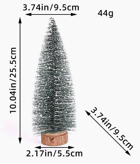 Mini Tabletop Christmas Tree Decoration Frosted Evergreen Set