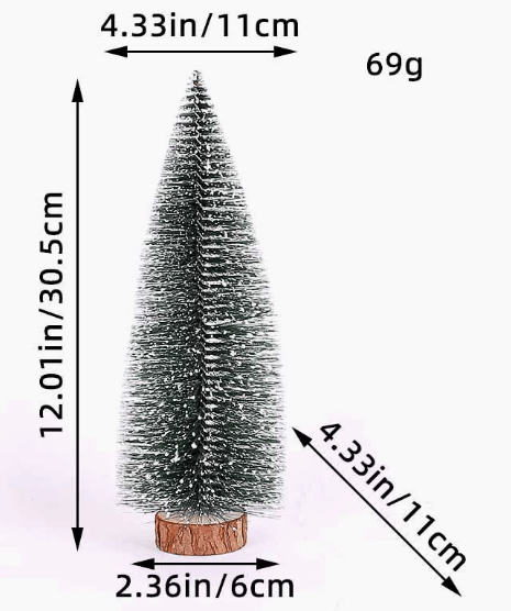 Mini Tabletop Christmas Tree Decoration Frosted Evergreen Set