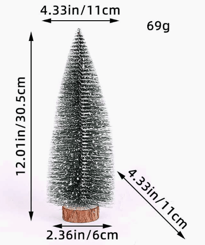 Mini Tabletop Christmas Tree Decoration Frosted Evergreen Set