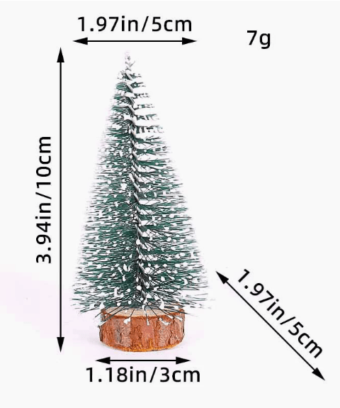 Mini Tabletop Christmas Tree Decoration Frosted Evergreen Set