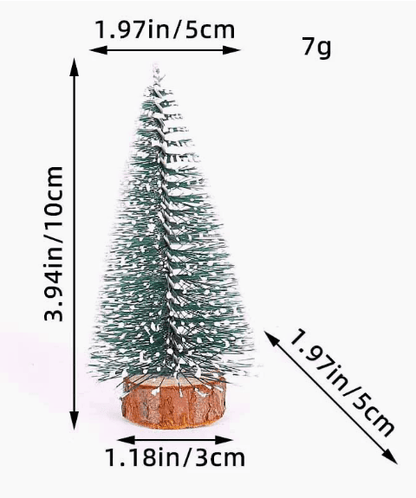 Mini Tabletop Christmas Tree Decoration Frosted Evergreen Set