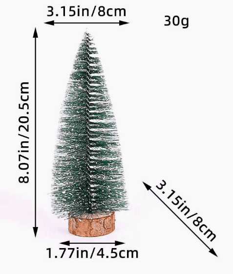 Mini Tabletop Christmas Tree Decoration Frosted Evergreen Set