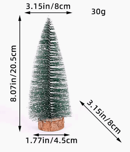 Mini Tabletop Christmas Tree Decoration Frosted Evergreen Set