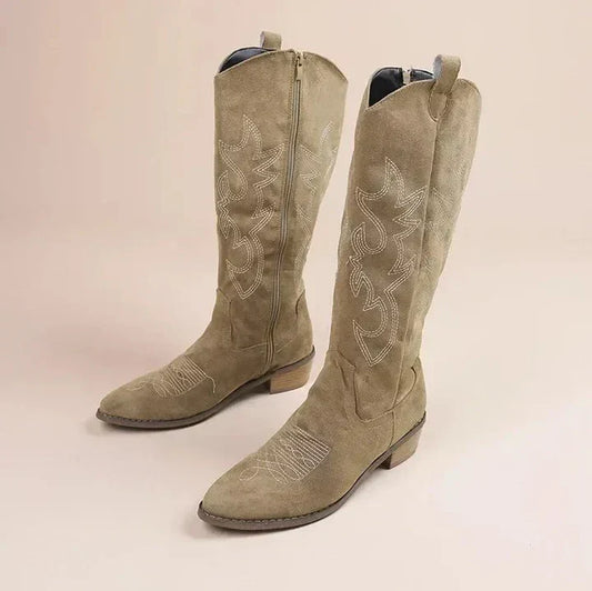 Nell | Women's Side Zipper Knee High Cowboy Boots
