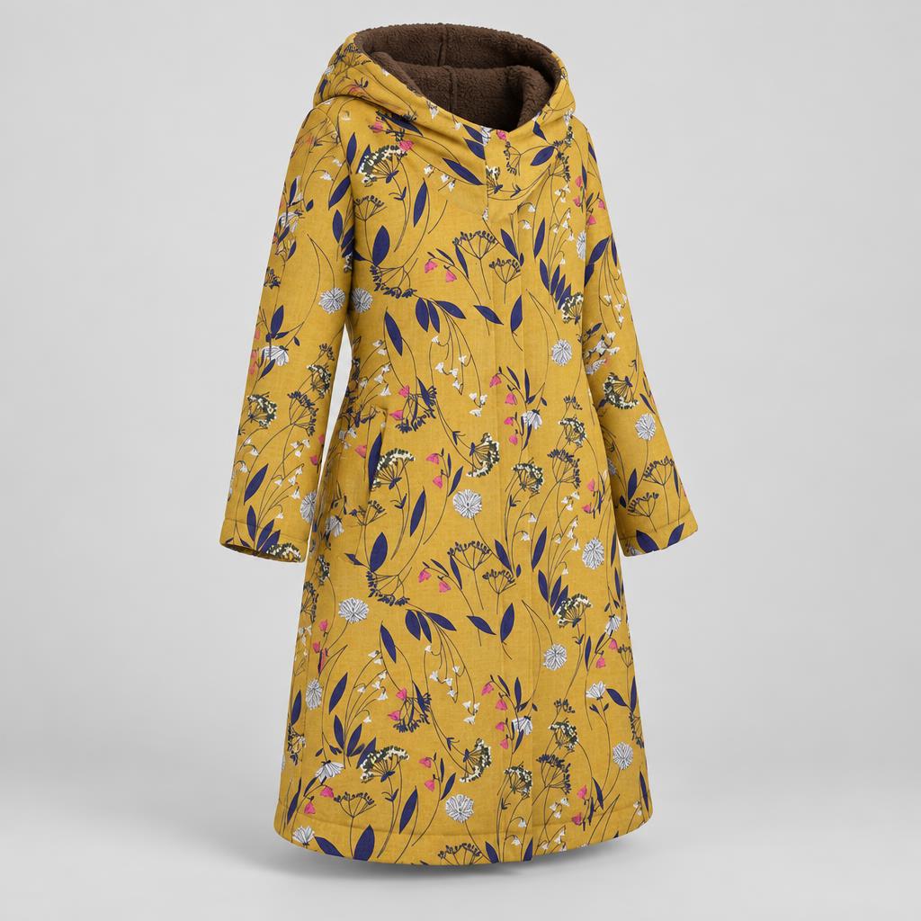 Natalie | Women's Floral Longline Teddy Hooded Parka