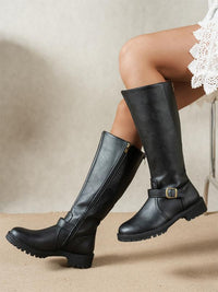 Patricia | Women's Buckle Heeled Knee-High Boots