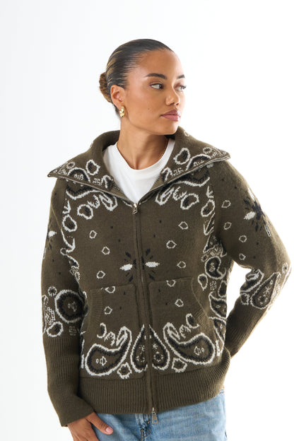 Paula | Women's Patterned Bandana Cardigan