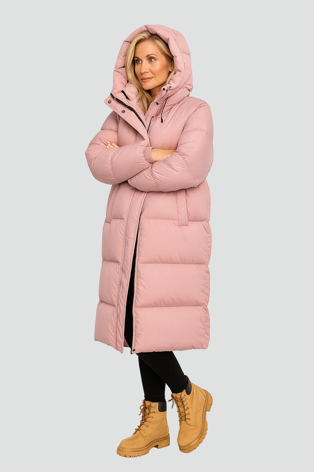Rebecca | Women's Quilted Longline Hooded Puffer Jacket