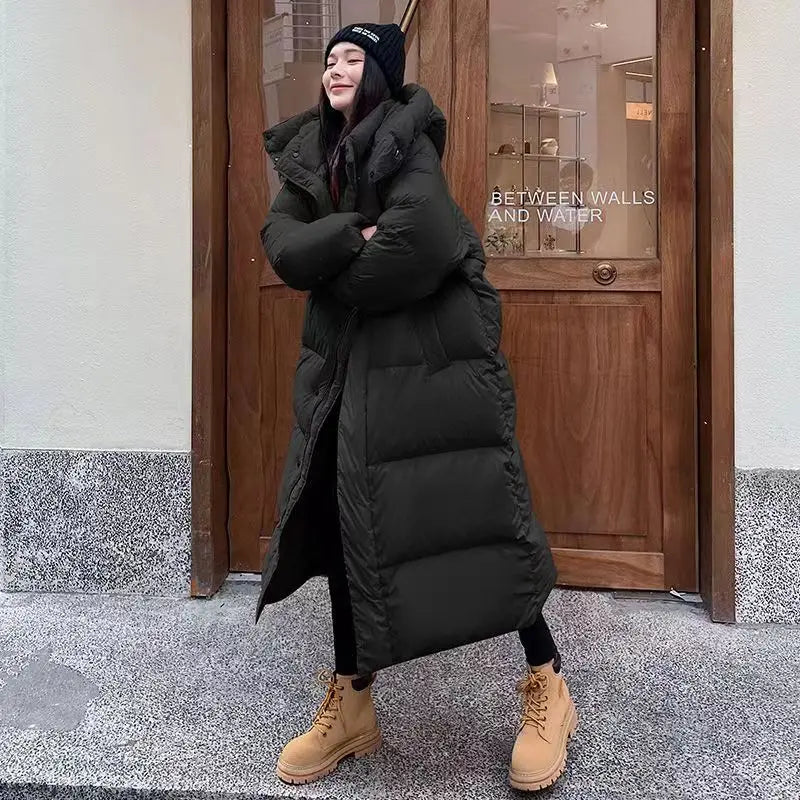 Rebecca | Women's Quilted Longline Hooded Puffer Jacket