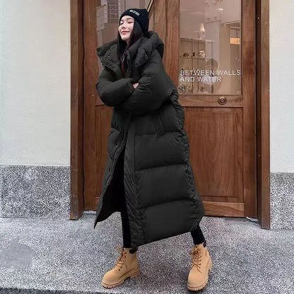 Rebecca | Women's Quilted Longline Hooded Puffer Jacket
