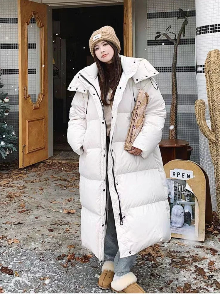 Rebecca | Women's Quilted Longline Hooded Puffer Jacket