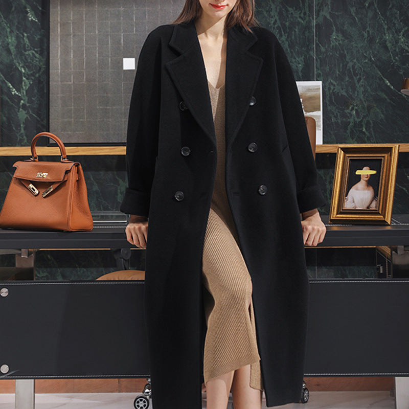 Sharon | Women's Double-Breasted Wool Longline Belted Trench Coat