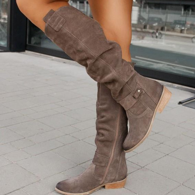 Sophie | Women's Slouchy Cosy Leather Knee-High Boots