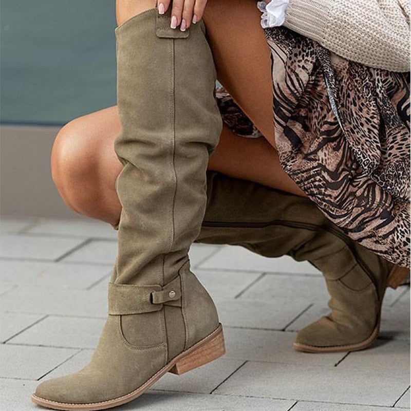 Sophie | Women's Slouchy Cosy Leather Knee-High Boots