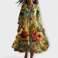 Beth | Women's Fall Floral Midi Dress