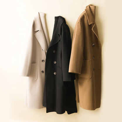 Summer | Women's Oversized Wool Double-Breasted Trench Coat