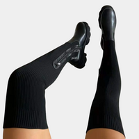 Shiza | Women's Ribbed Elegant Knee-High Boots