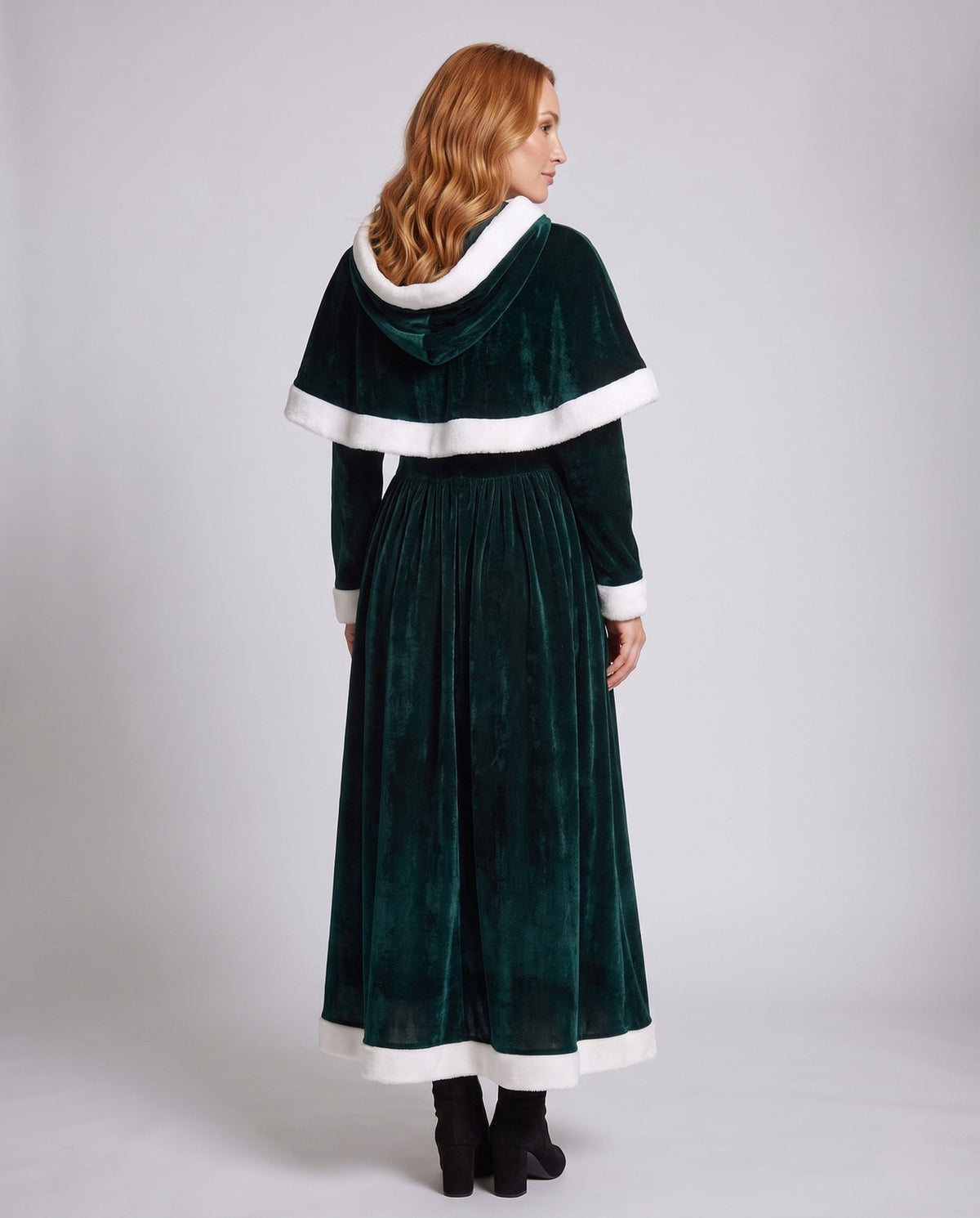 Tilly | Women's Hooded Elegant Velvet Maxi Christmas Party Dress